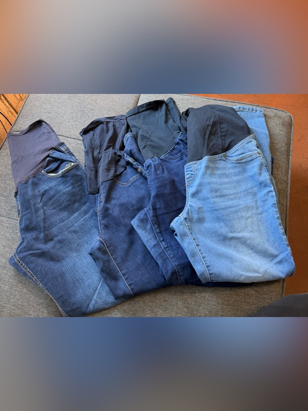 Women’s Maternity Jeans - Two-Tone Black & Blue Stretch size medium